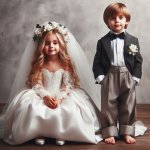 Children getting married in oversized wedding clothes kinderen trouwen huwelijk kleding.jpeg