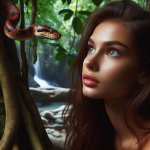 Eve looking at satan snake in Eden eva slang .jpeg